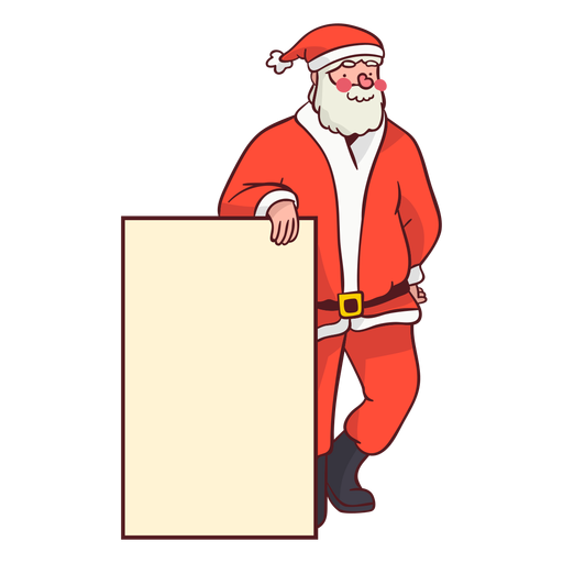 Santa with sign PNG Design