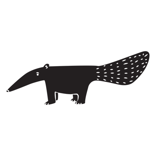Silueta de oso hormiguero simple Diseño PNG