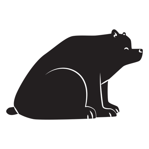 Silhueta de urso simples sentado Desenho PNG