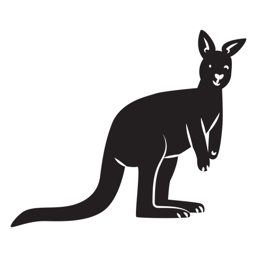 Simple kangaroo silhouette - Transparent PNG & SVG vector file