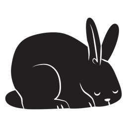 Silueta de conejo simple para dormir Transparent PNG