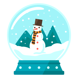 Globo de nieve de escena de muñeco de nieve Diseño PNG