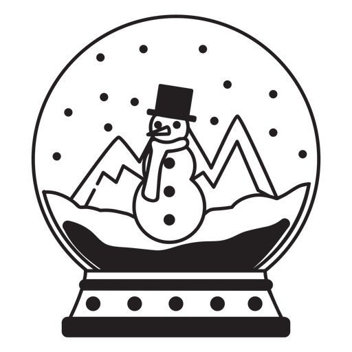 Download Snowman scene snow globe stroke - Transparent PNG & SVG ...