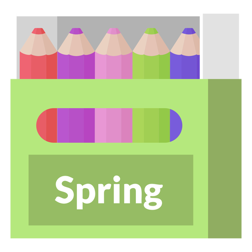 L?pices de colores de tonos primaverales Diseño PNG