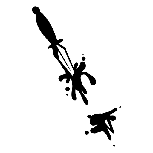 Stabbed knife silhouette - Transparent PNG & SVG vector file