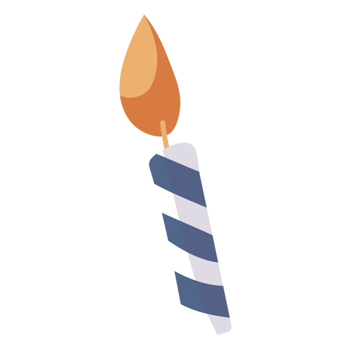 Striped burning candle element PNG Design