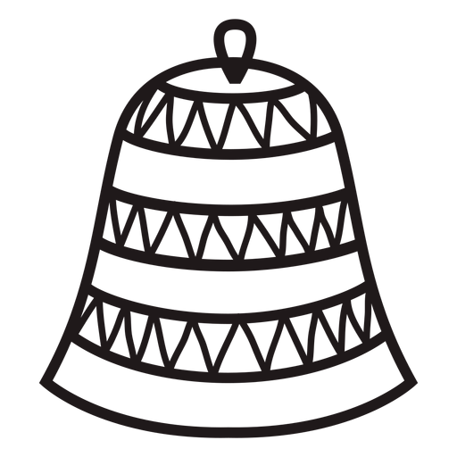 Trazo de campana de navidad de rayas triangulares Diseño PNG