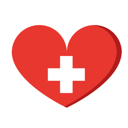 Icono de corazón de cruz blanca Diseño PNG