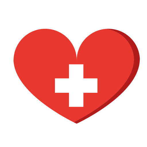 White cross heart icon PNG Design