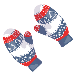 Winter gloves element PNG Design