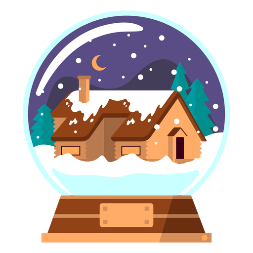 Bola de nieve de casa de invierno Diseño PNG