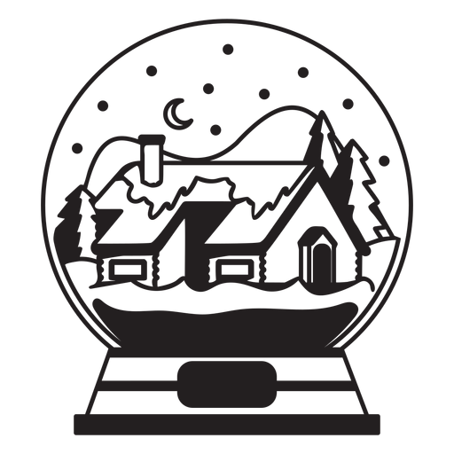 Curso de globo de neve de casa de inverno Desenho PNG