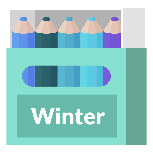 L?pices de colores tonos de invierno Diseño PNG