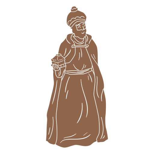 Wise man character silhouette PNG Design