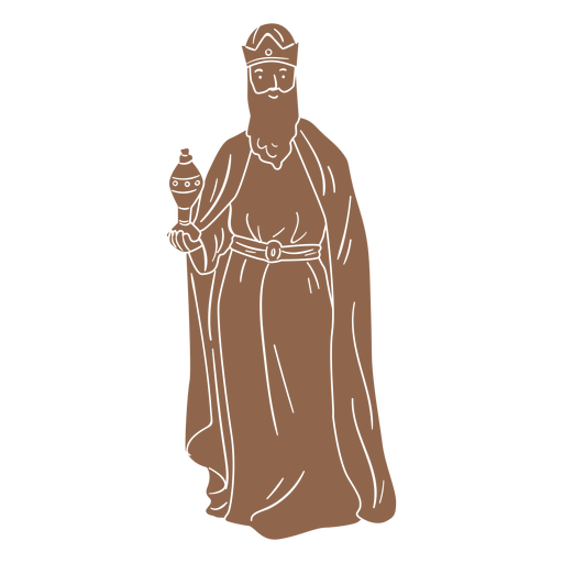 Wise men character silhouette PNG Design