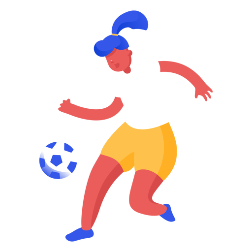 Ilustração de jogador de futebol feminino Desenho PNG