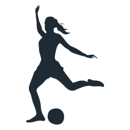 Silueta de tiro de jugador de fútbol de mujer Diseño PNG