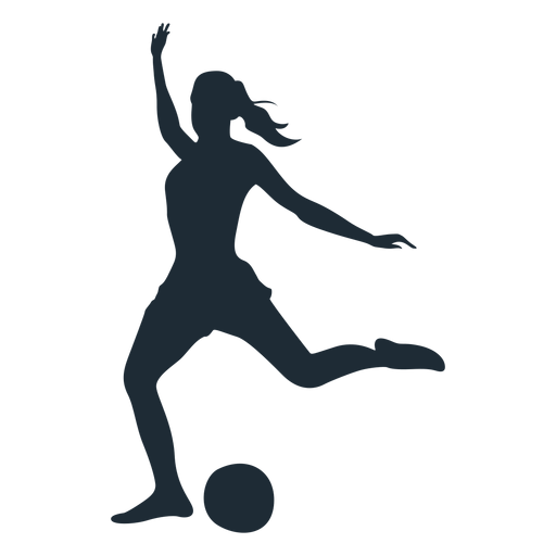 Silhueta feminina de jogador de futebol americano atirando Desenho PNG