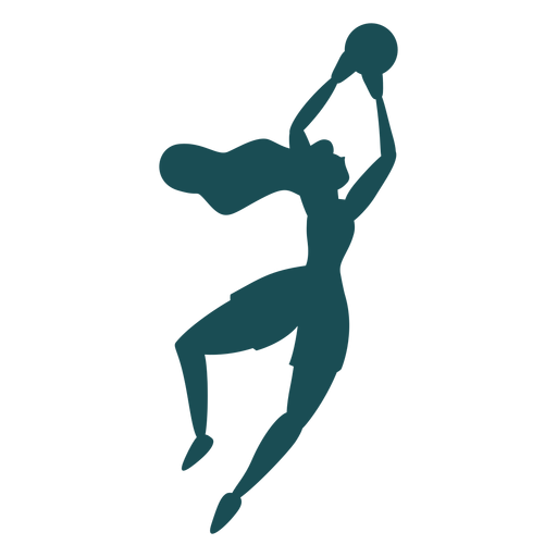 Woman goalkeeper save silhouette PNG Design