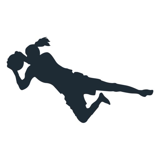 Download Woman goalkeeper saving silhouette - Transparent PNG & SVG vector file