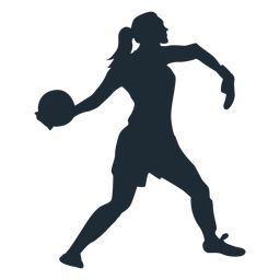 Portero de mujer lanzando pelota silueta Diseño PNG