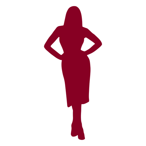 Woman hands on hips silhouette PNG Design