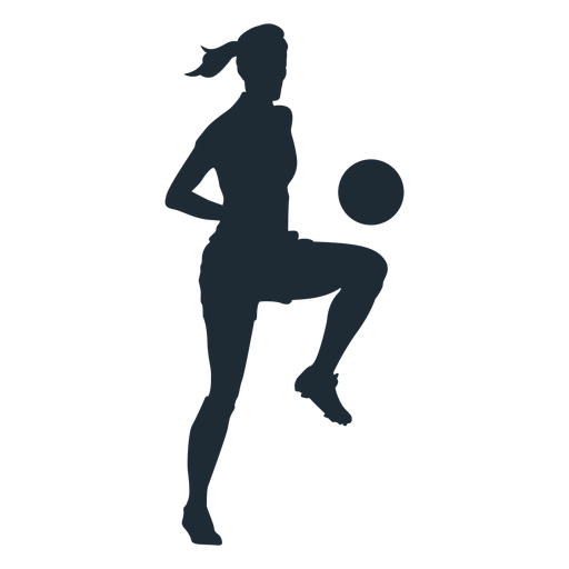 Woman knee juggling silhouette