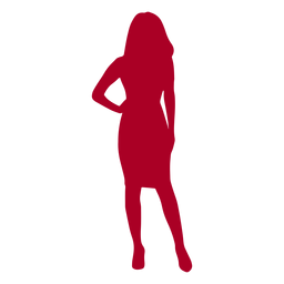 Woman one hand on hip silhouette PNG Design