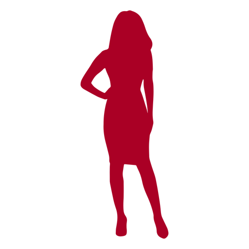 Woman one hand on hip silhouette PNG Design