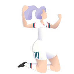 Jogadora comemorando gol Desenho PNG