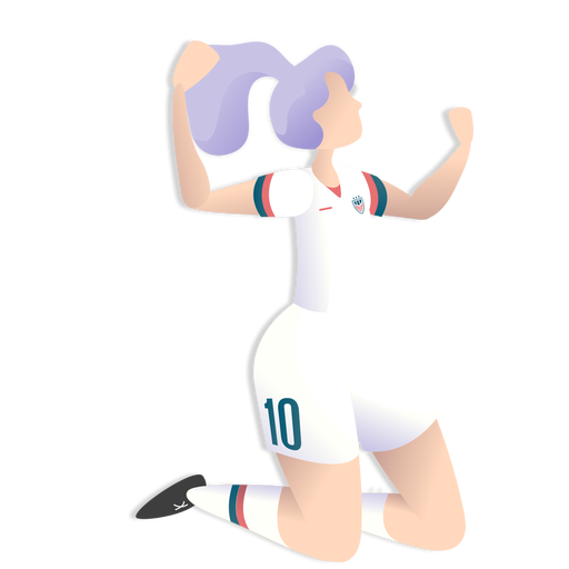 Mujer jugadora celebrando gol Diseño PNG