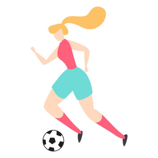 Woman player dribbling with ball PNG Design