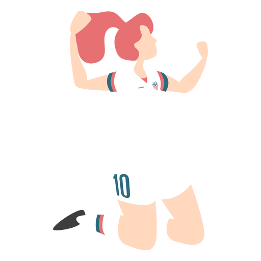 Celebração de gol de jogador de mulher Desenho PNG