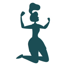 Silhueta de celebração de gol de jogadora Desenho PNG
