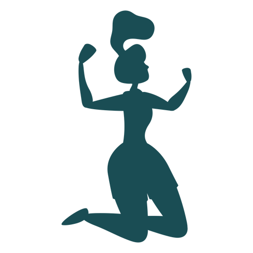 Woman player goal celebration silhouette PNG Design