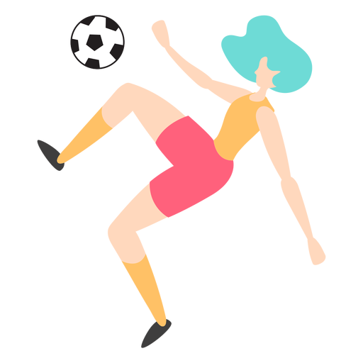 Mujer jugador tijera patada Diseño PNG