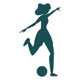 Woman player shooting ball silhouette PNG Design