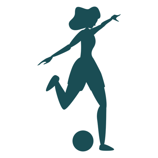Woman player shooting ball silhouette PNG Design