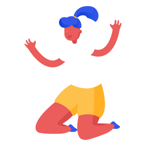 Woman slide celebrating - Transparent PNG & SVG vector file