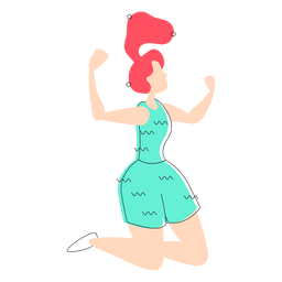 Mujer deslizante celebración línea de color Diseño PNG