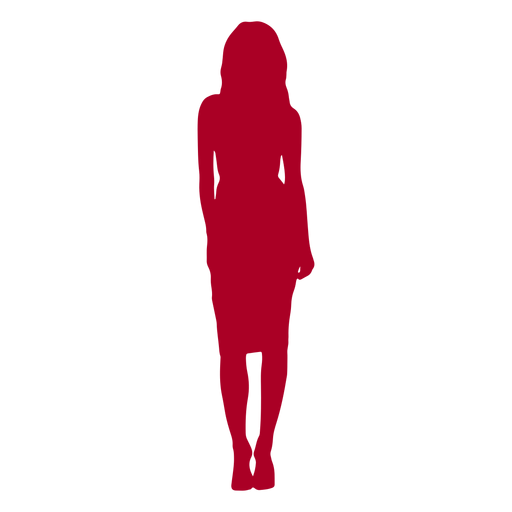 Mujer de pie silueta roja Diseño PNG