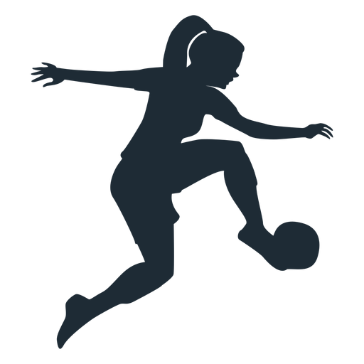 Woman stopping high ball silhouette PNG Design