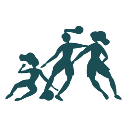 Mulheres jogando futebol silhueta Desenho PNG
