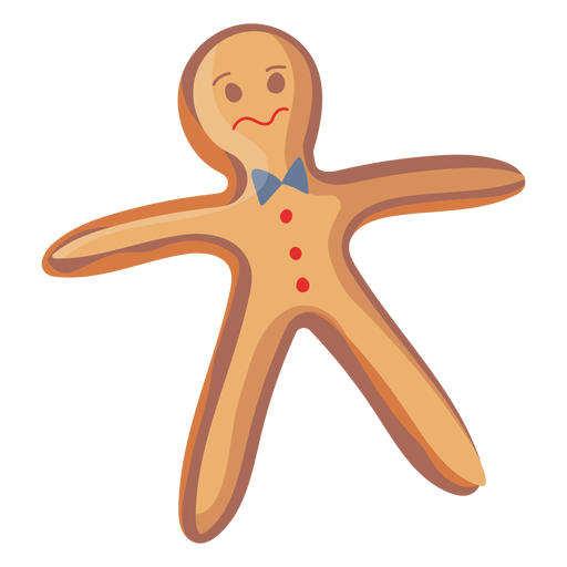 Worried face gingerbread cookie PNG Design