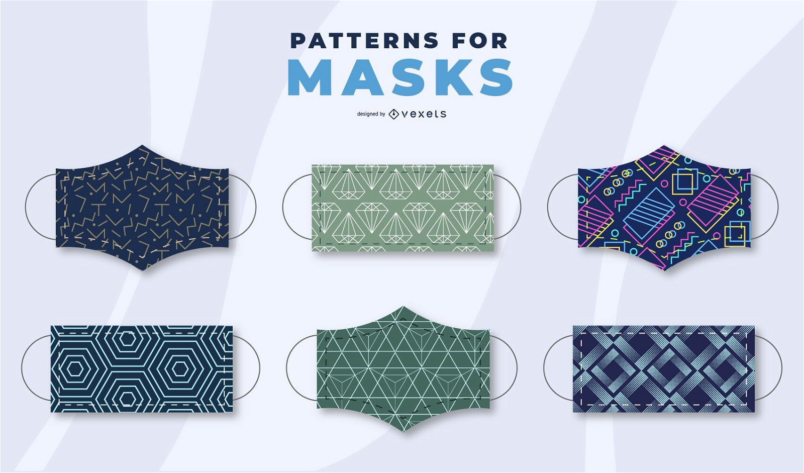 Conjunto de padrões de máscara facial