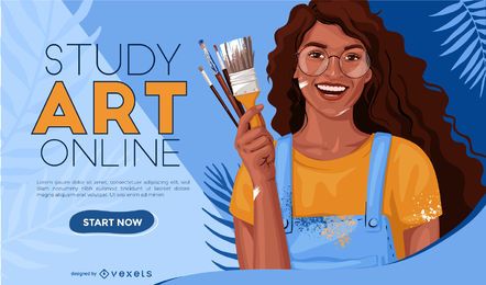 Diseño de control deslizante web de estudio de arte en línea