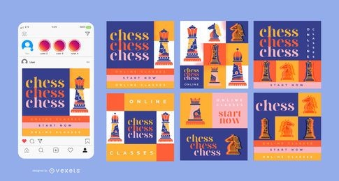 Chess Classes Square Banner Design Pack