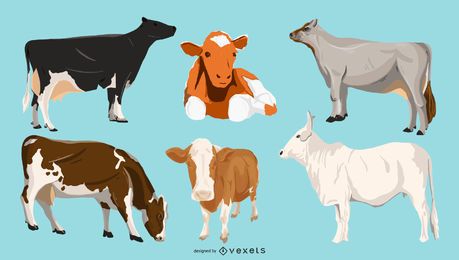 Paquete de ilustración de vacas