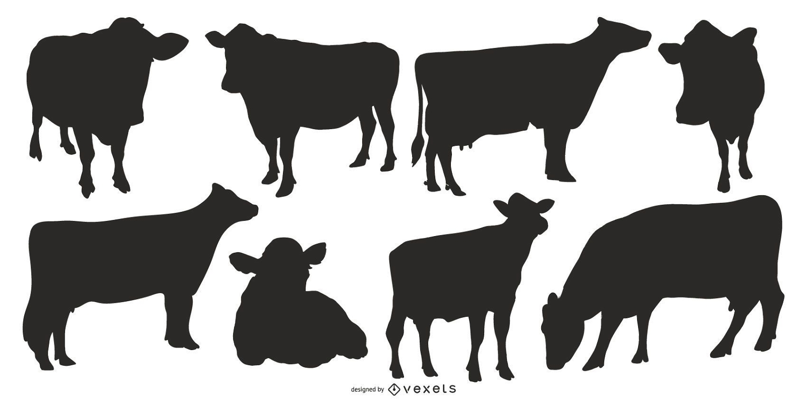 Cow silhouettes collection
