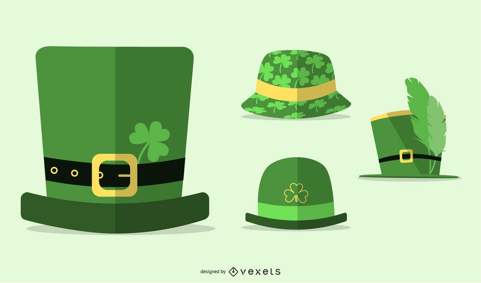 St. Patrick&#39;s Day Hüte flach eingestellt